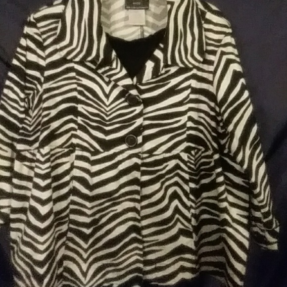 Awesome zebra print 3/4 sleeves Jacket size 16 - Picture 5 of 7
